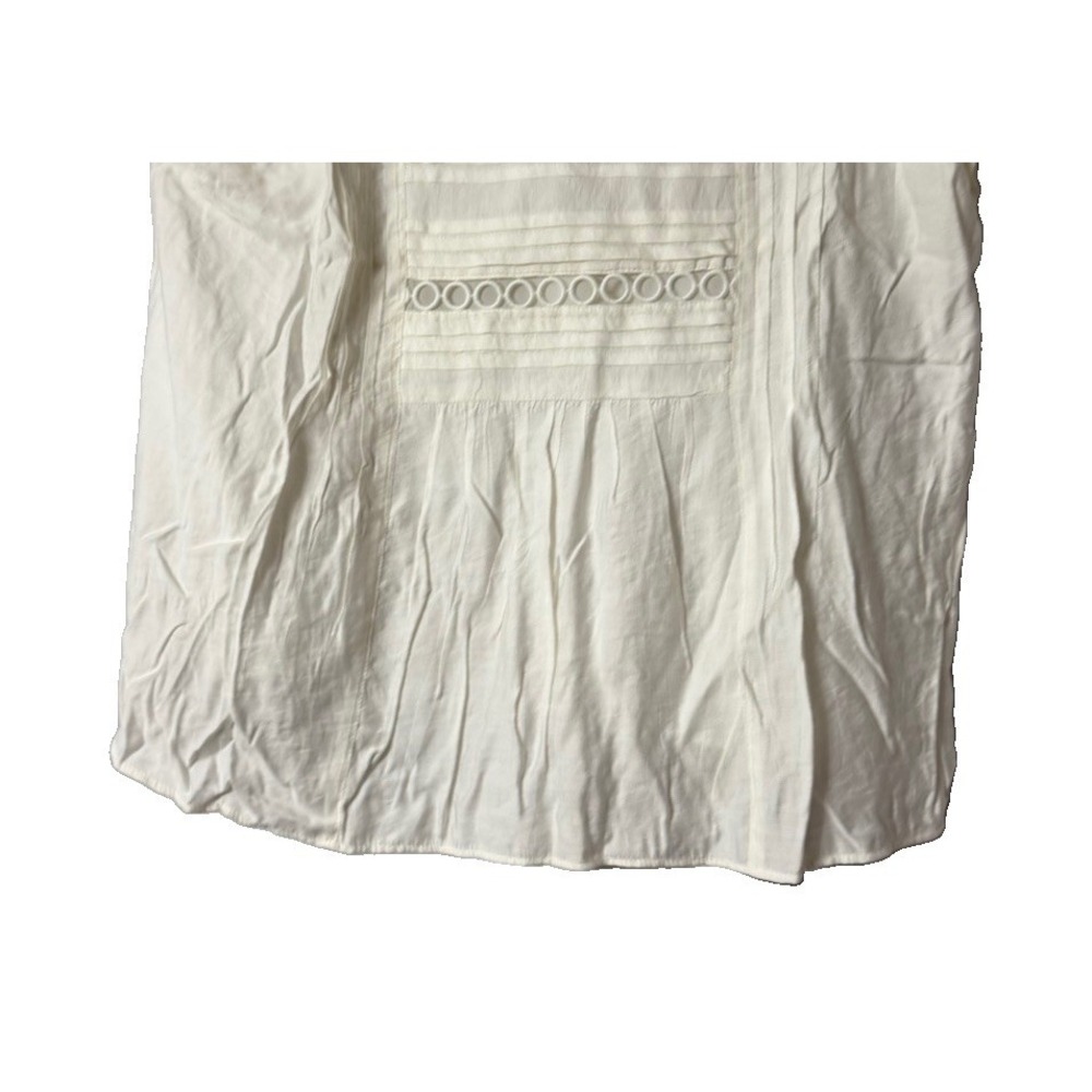 NWT Ann Taylor Womens Short Sleeve White Pullover Top Blouse Shirt Size Large - Picture 5 of 10